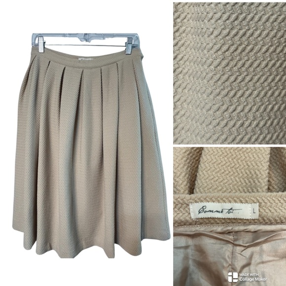 Anthropologie Comme Toi textured pleated knit skirt - Picture 1 of 7